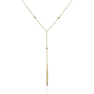 Naszyjnik pozłacany krawatka z soplem