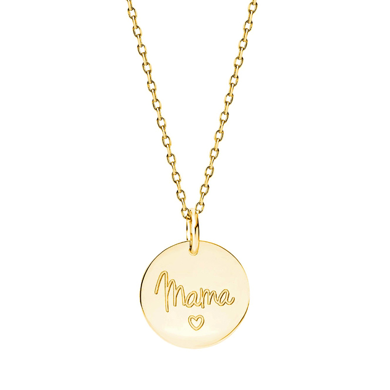 Naszyjnik pozłacany z białym grawerem Mama Naszyjnik pozłacany z białym grawerem Mama