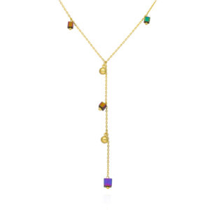 Naszyjnik pozłacany z hematytem