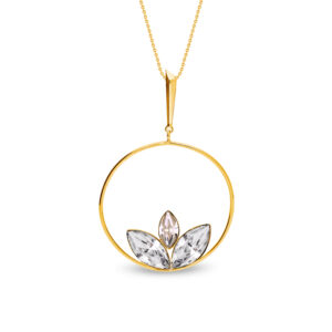 Naszyjnik pozłacany z kryształami