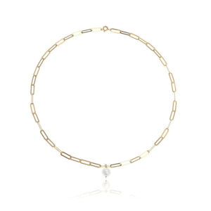 Naszyjnik pozłacany z perłą