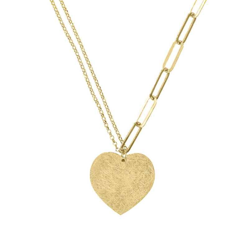 Naszyjnik pozłacany z sercem Naszyjnik pozłacany z sercem