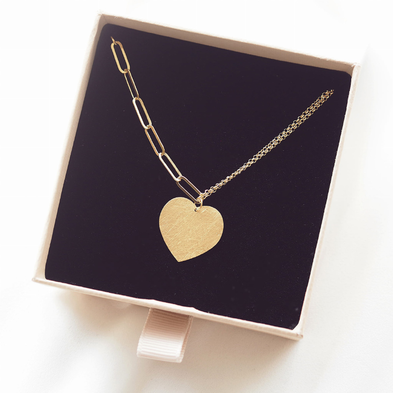 Naszyjnik pozłacany z sercem Naszyjnik pozłacany z sercem