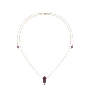 Naszyjnik regulowany ze sznurka z ametystem