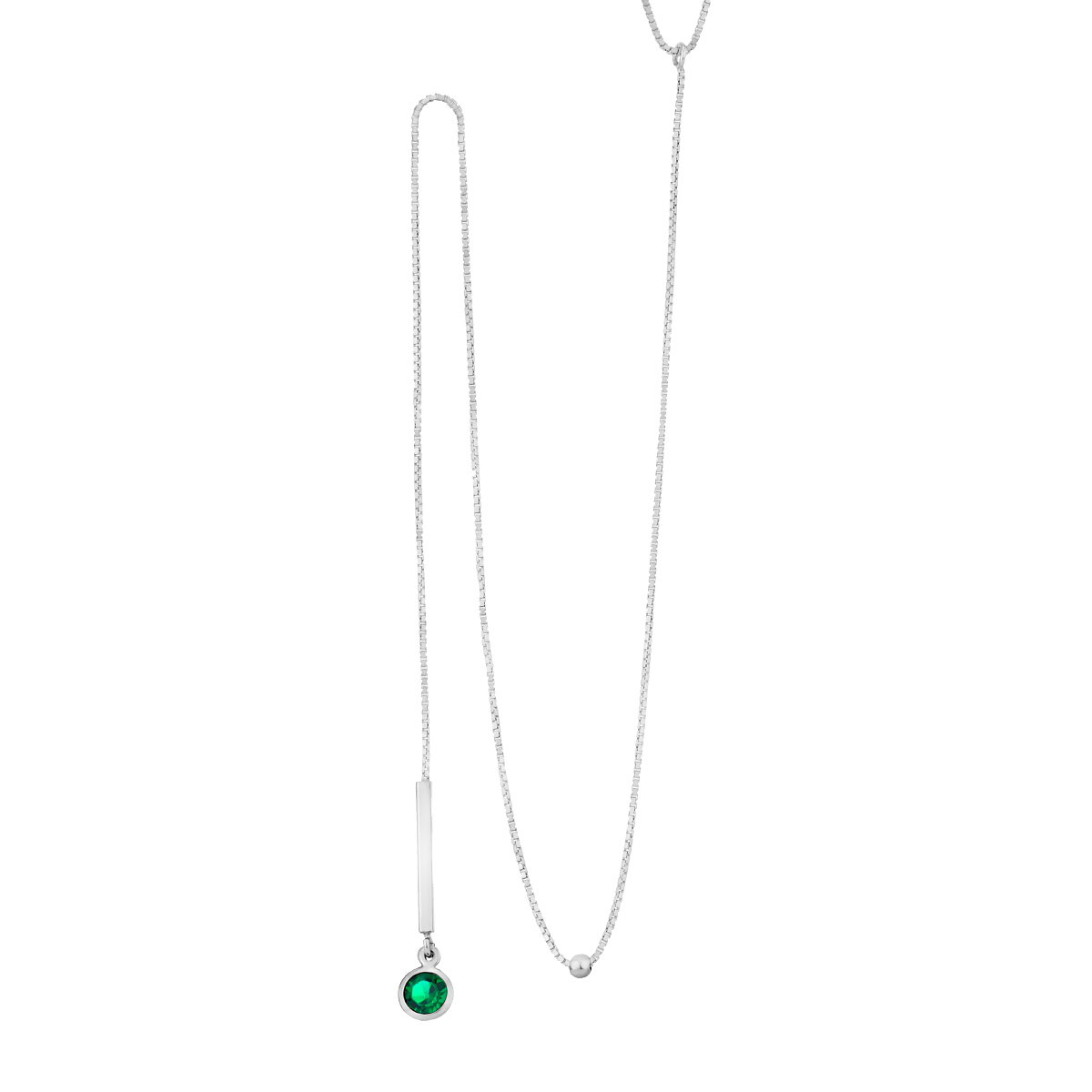 Naszyjnik srebny krawatka z blaszką i cyrkonią Naszyjnik srebny krawatka z blaszką i cyrkonią