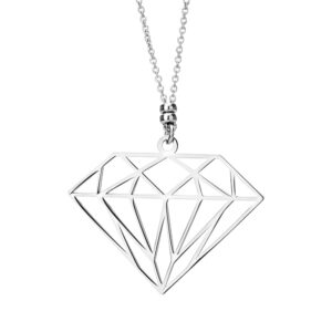 Naszyjnik srebrny brylant origami