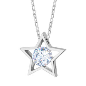 Naszyjnik srebrny gwiazdka z cyrkonią
