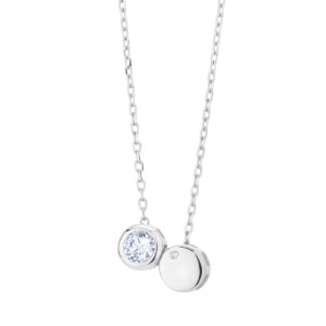 Naszyjnik srebrny koła z cyrkoniami