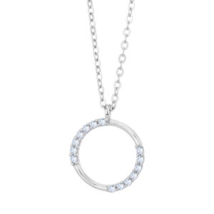 Naszyjnik srebrny kółko z cyrkoniami
