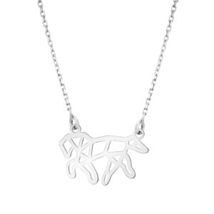 Naszyjnik srebrny koń origami