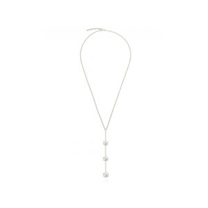 Naszyjnik srebrny krawatka z perłami