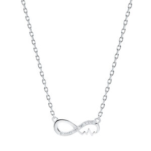 Naszyjnik srebrny nieskończoność z cyrkoniami