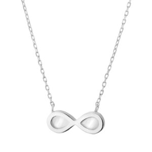Naszyjnik srebrny nieskończoność z masą perłową