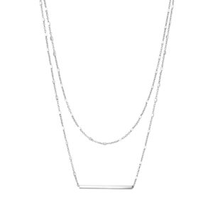 Naszyjnik srebrny podwójny z pręcikiem