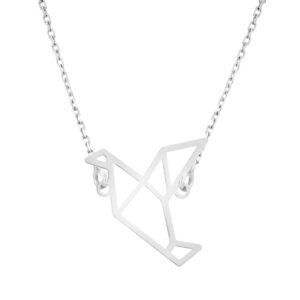 Naszyjnik srebrny ptak origami