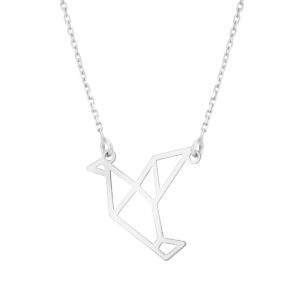 Naszyjnik srebrny ptak origami