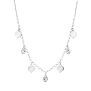Naszyjnik srebrny serca z cyrkoniami