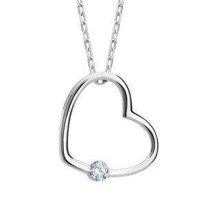 Naszyjnik srebrny serce z cyrkonią