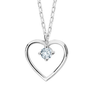Naszyjnik srebrny serce z cyrkonią