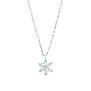 Naszyjnik srebrny śnieżynka z cyrkoniami