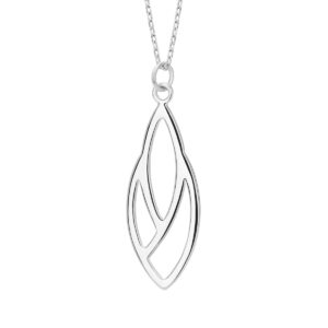 Naszyjnik srebrny z ażurową łezką