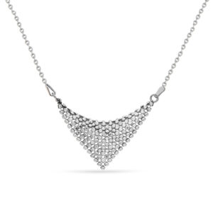 Naszyjnik srebrny z białymi kryształami