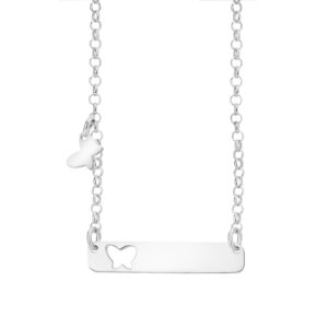 Naszyjnik srebrny z blaszką i motylkiem