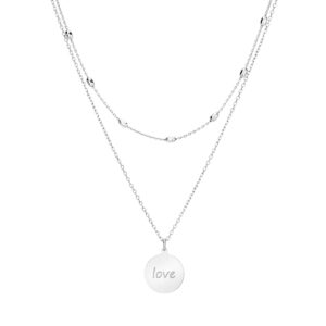 Naszyjnik srebrny z blaszką z napisem LOVE