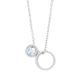 Naszyjnik srebrny z cyrkonią