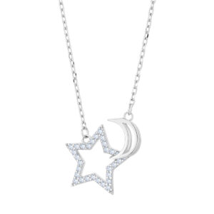 Naszyjnik srebrny z cyrkoniami i gwiazdką