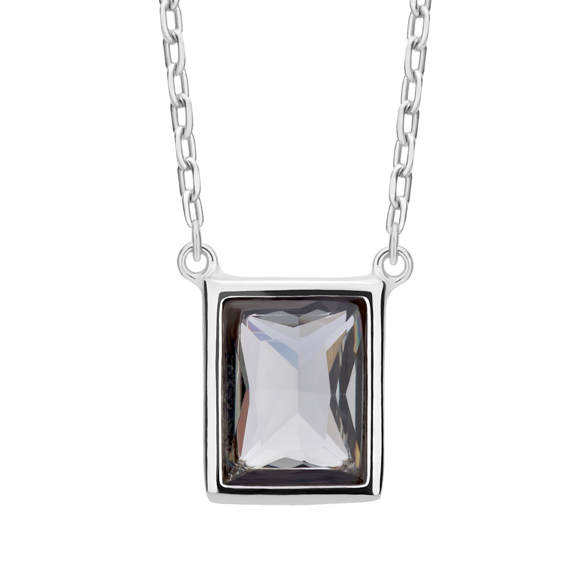 Naszyjnik srebrny z czarną cyrkonią Naszyjnik srebrny z czarną cyrkonią