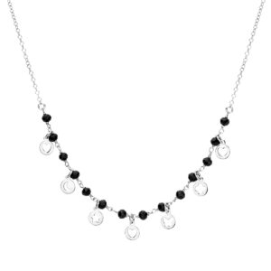 Naszyjnik srebrny z czarnymi cyrkoniami