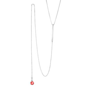 Naszyjnik srebrny z czerwoną cyrkonią