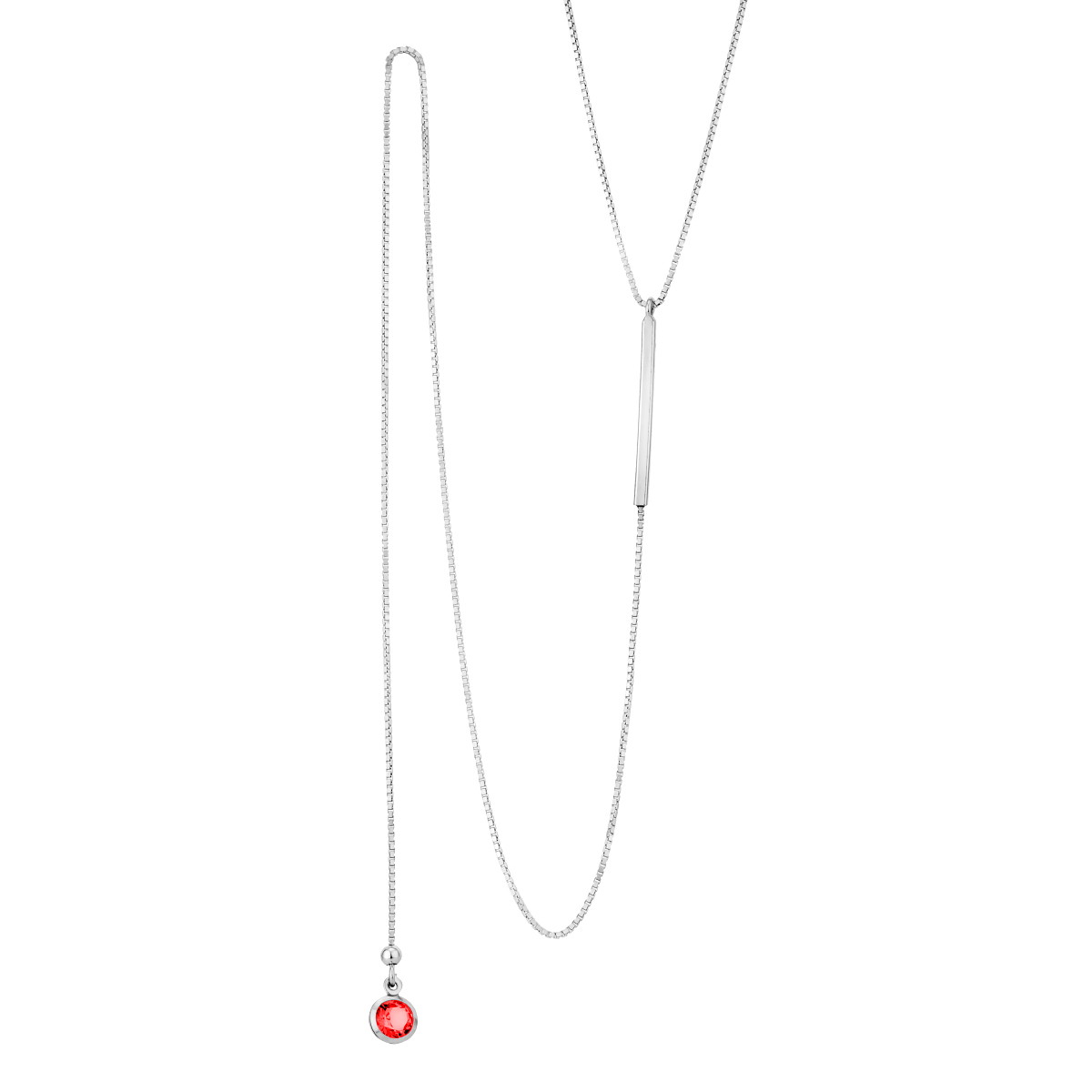 Naszyjnik srebrny z czerwoną cyrkonią Naszyjnik srebrny z czerwoną cyrkonią