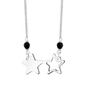 Naszyjnik srebrny z gwiazdami i cyrkoniami