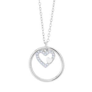 Naszyjnik srebrny z kołem i sercem
