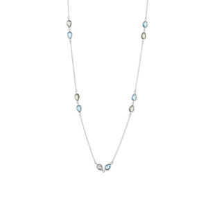 Naszyjnik srebrny z kolorowymi cyrkoniami