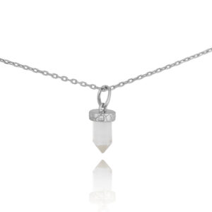 Naszyjnik srebrny z kryształem górskim