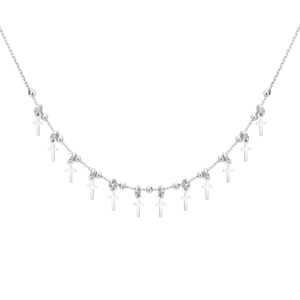Naszyjnik srebrny z krzyżykami