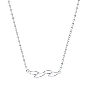 Naszyjnik srebrny z liściem