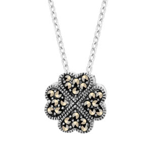 Naszyjnik srebrny z markazytami- Epoque Royale