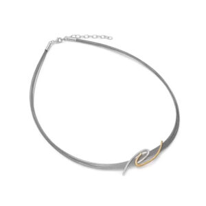 Naszyjnik srebrny z metalem