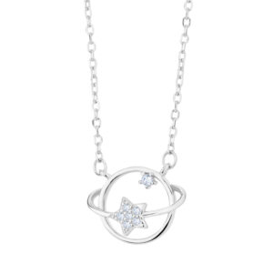 Naszyjnik srebrny z motywem gwiazd