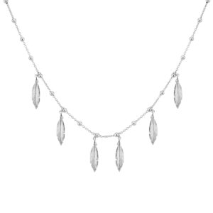 Naszyjnik srebrny z piórami