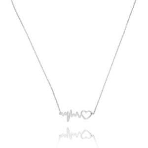 Naszyjnik srebrny z sercem i linią życia