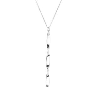 Naszyjnik srebrny zakręcony pręcik