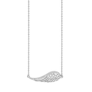 Naszyjnik srebrny ze skrzydłem i cyrkoniami