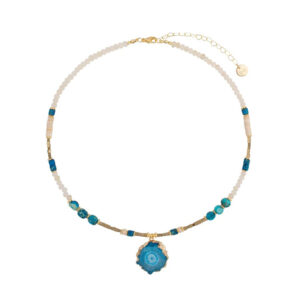 Naszyjnik z agatami i zawieszką