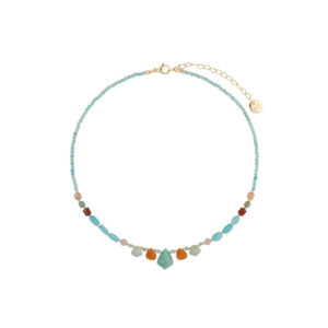 Naszyjnik z amazonitami i agatami