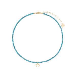 Naszyjnik z magnezytami i księżycem z mosiądzu